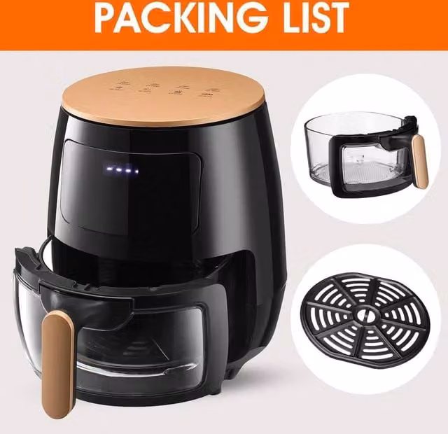 PAWNORA 6L Auto Air Fryer with Viewing Window in Black – 1