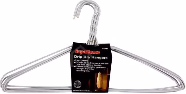 SupaHome Non-Slip Drip Dry Coat Hangers, Pack of 8, White