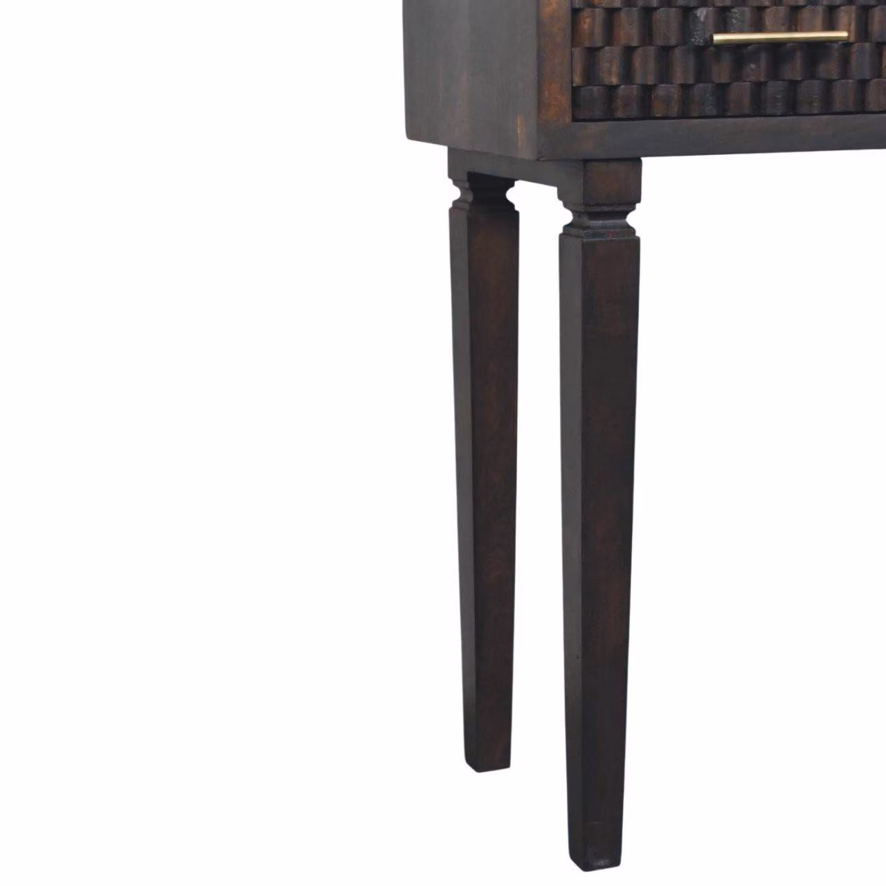 Aosom UK Arno Solid Mango Wood Console Table with 2 Drawers, Brown, W: 80 cm, D: 35 cm, H: 82 cm – 4
