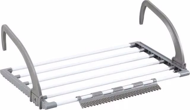 KORVIXA Foldable Metal Radiator Airer Towel and Clothes Drying Rack in Grey