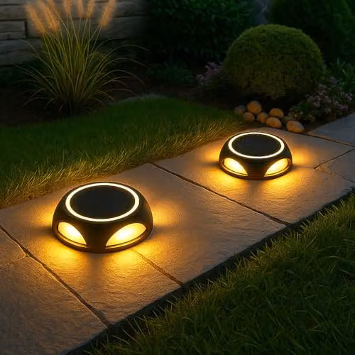 Globo Lighting Solar LED Garden Floor Spotlight in Black with Ground Spike, IP65 Waterproof, Warm White – 2