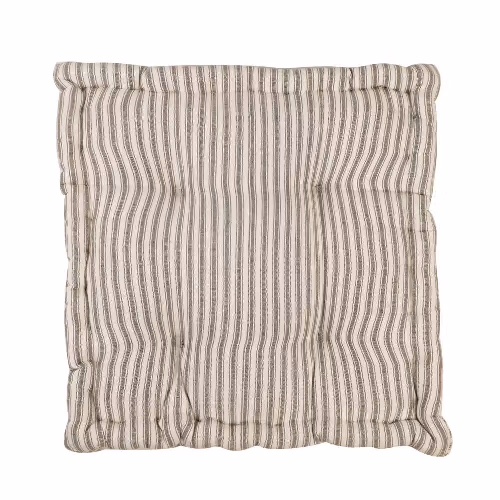 Dibor Grey Striped Indoor Dining Chair Seat Pad Cushion, W: 50 cm x D: 50 cm – 2