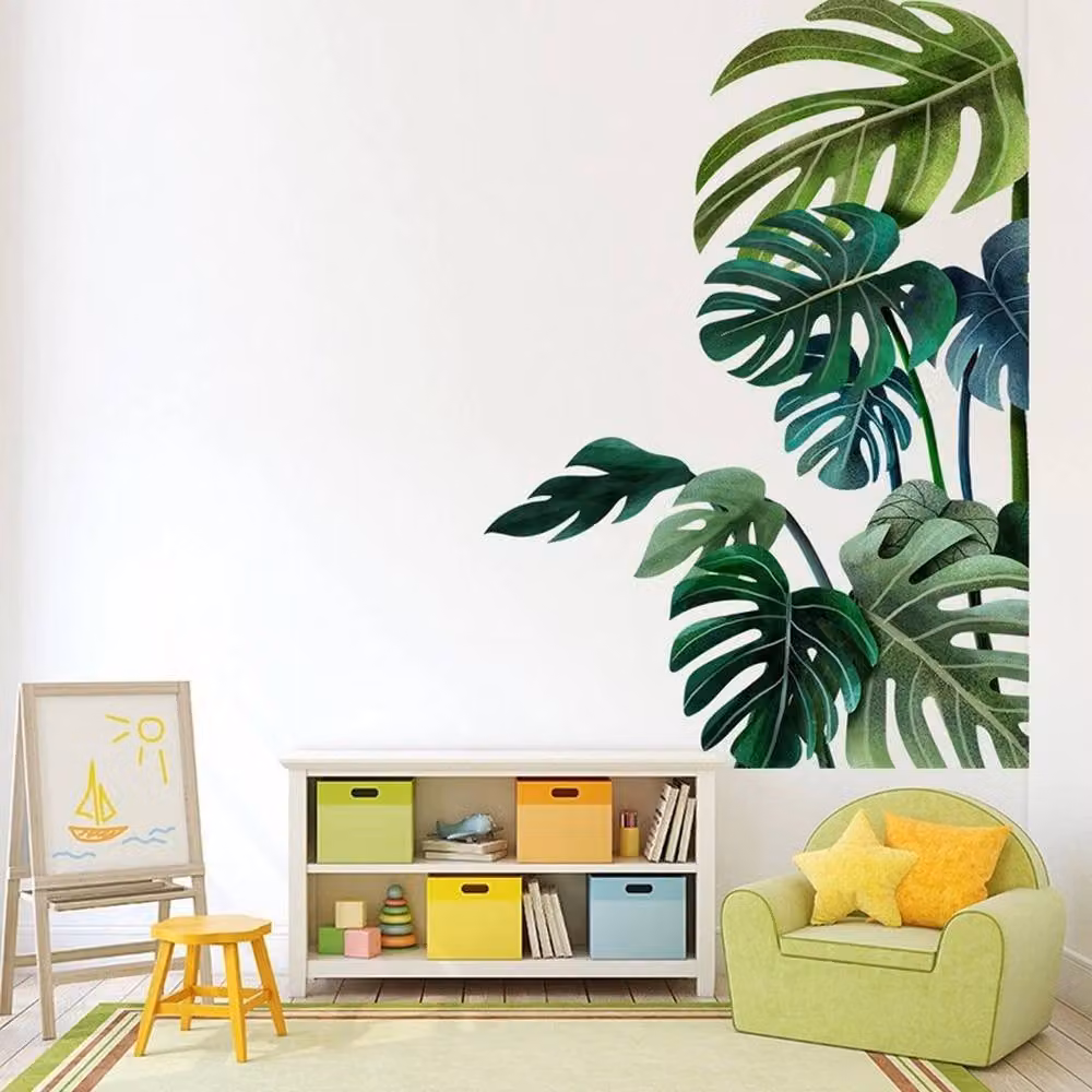 PAWNORA Tropical Leaf Print Adhesive Wall Sticker in Green, W: 30 cm, H: 90 cm – 3