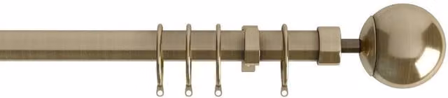 Terrys Finesse Extendable Ball Pole Curtain Pole, 22-25mm, Gold