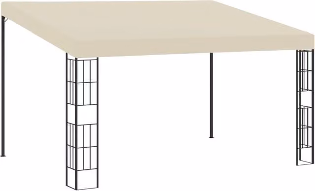 Berkfield Home Wall-mounted Gazebo in Beige Steel, W: 300 cm, D: 300 cm, H: 262 cm