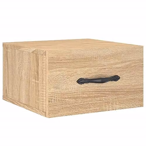 vidaXL Wall-mounted Bedside Cabinet in Sonoma Oak, W/D/H: 35 x 35 x 20 cm – 1