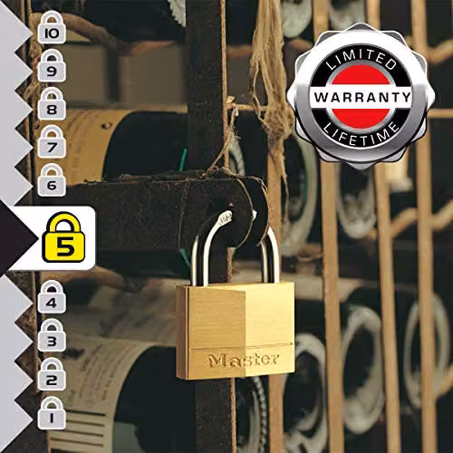 Master Lock 140EURD 40mm Brass Padlock in Gold – 3