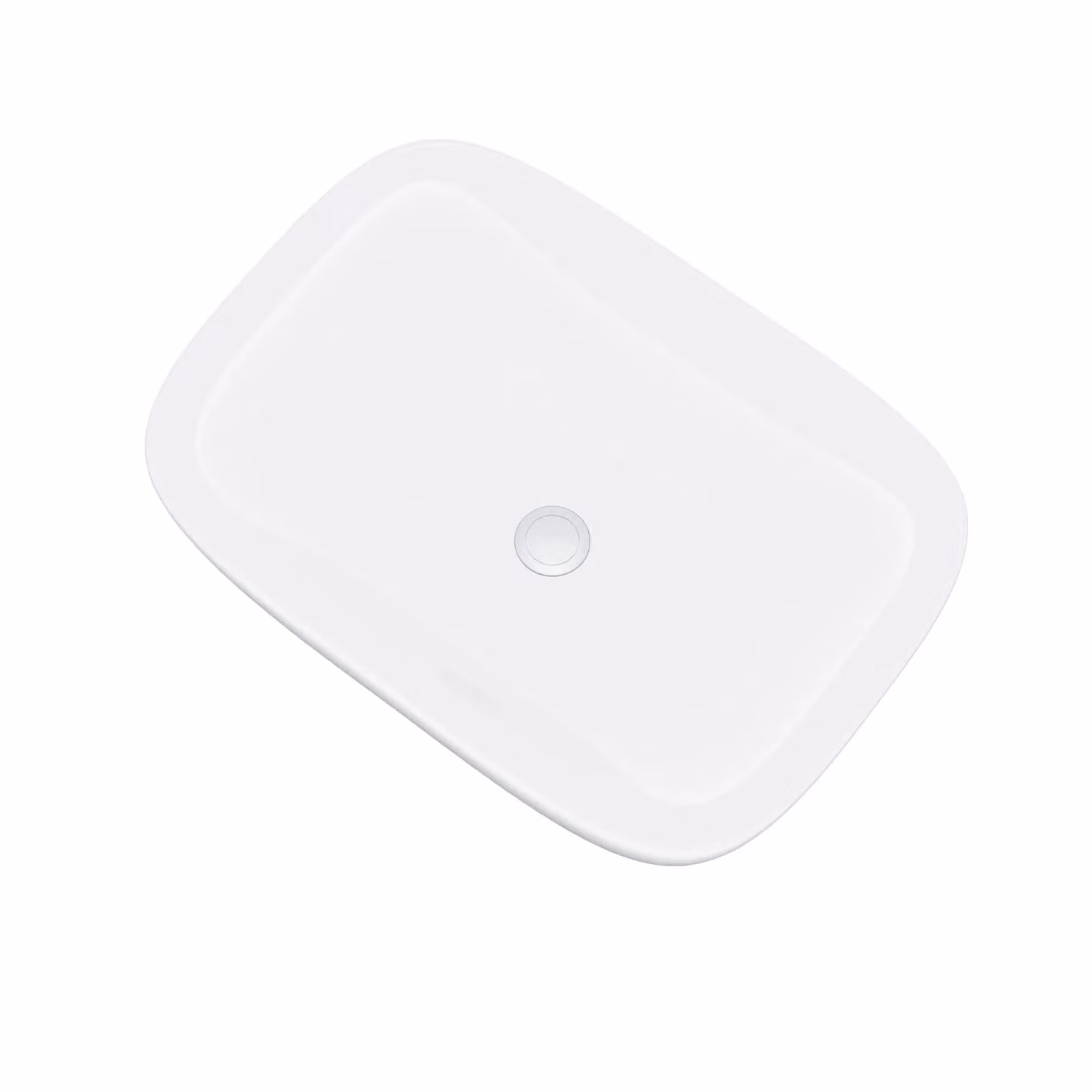 Nes Home White Ceramic Rectangular Countertop Cloakroom Basin, W: 46.0 cm, D: 32.5 cm, H: 14.0 cm – 2