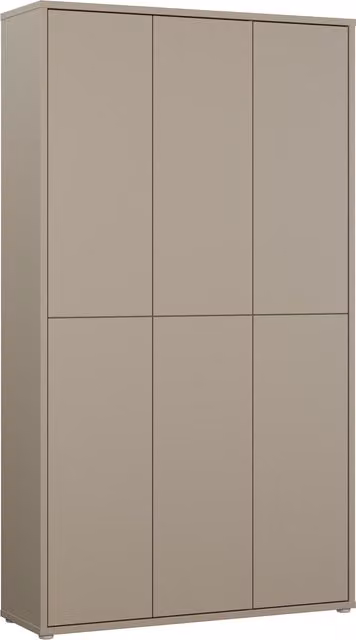 Furniture To Go Alice Springs Modern Shoe Cabinet with 6 Push-Open Doors in Artisan Oak - Taupe/Beige
