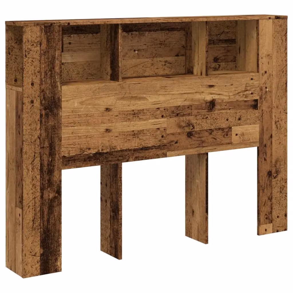 Berkfield Home Headboard Cabinet in Old Wood Brown, W/D/H: 140 x 18.5 x 102.5 cm – 2