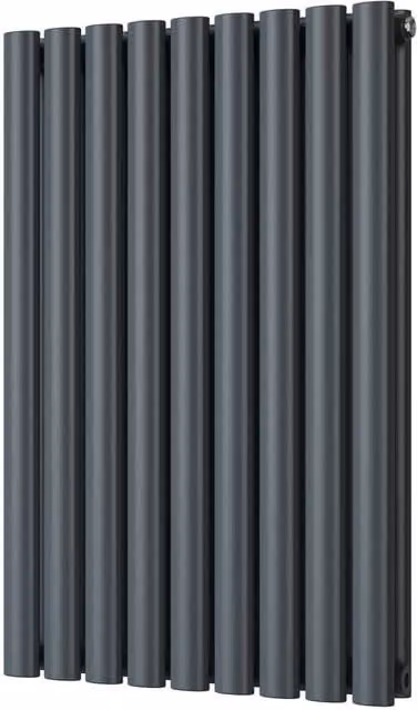 Omeara Anthracite Elliptical Tube Horizontal Designer Radiator W: 52.2 cm, H: 80.0 cm – 1