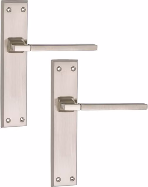 Golden Grace Aztec Door Handles with Designer Backplate in Polished Gold and Silver Duo Finish