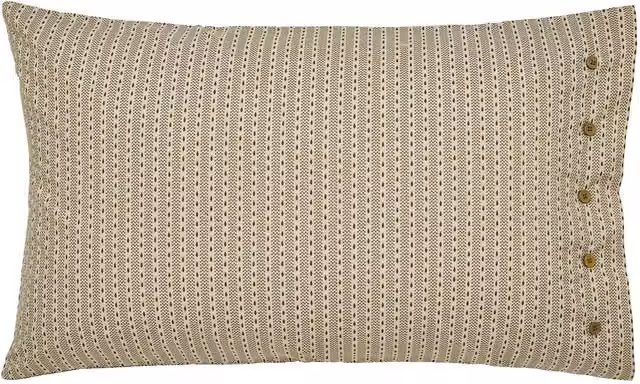 Bedeck of Belfast Avero Pair of Standard Cotton Percale Pillowcases, Petrol, Tan, White and Beige