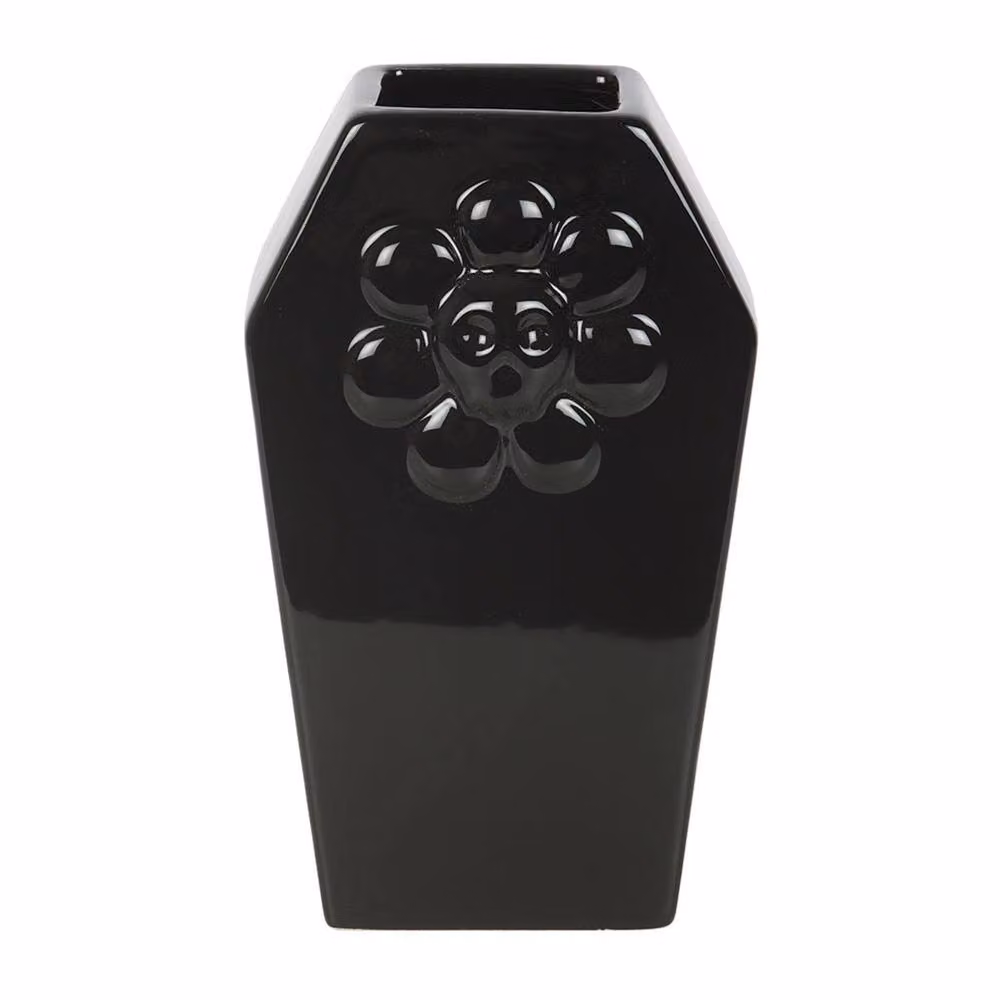 Something Different Dead Hot Days Coffin Flower Vase in Black Ceramic, W/D/H: 22 x 13 x 8 cm – 2