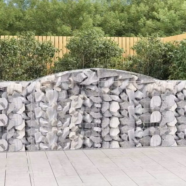 Berkfield Home Arched Gabion Baskets, 3 Piece Set, Silver Galvanised Steel