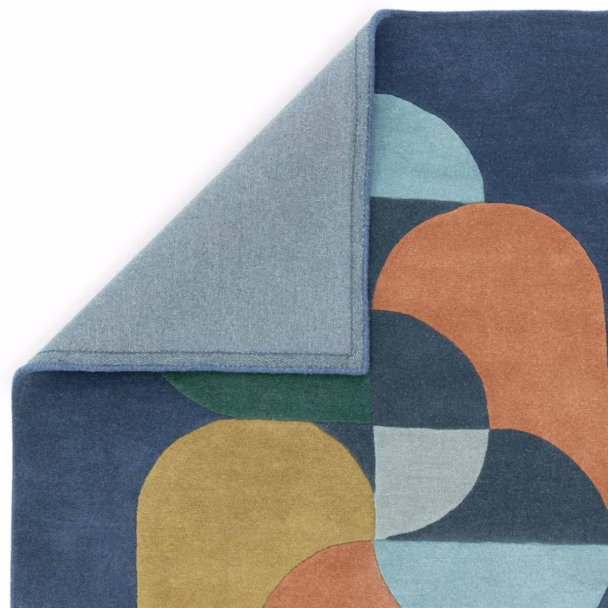 The Rug Shop UK Blue and Multicolour Handmade Modern Geometric Abstract Area Rug, W: 200 cm, D: 300 cm – 2