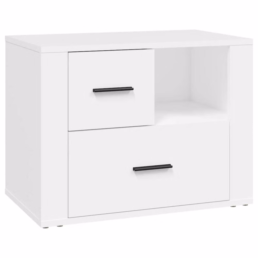 Berkfield Home Classic Bedside Cabinet in White, W/D/H: 60 x 36 x 45 cm – 2