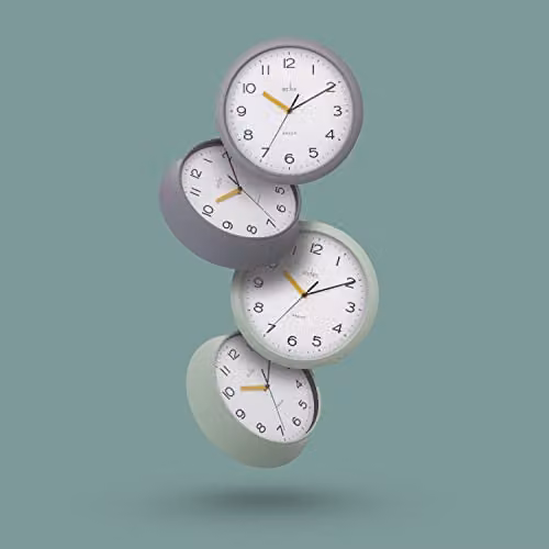 Acctim Rhea 22857 Retro Round Quartz Wall Clock in Grey – 2