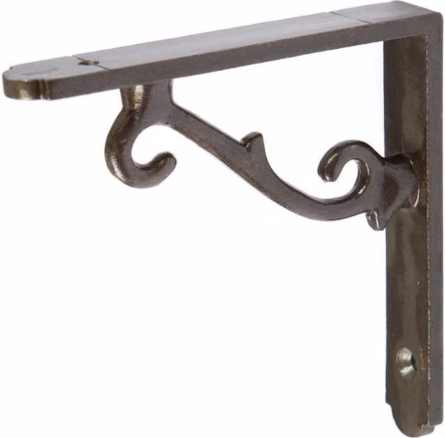 Hammer and Tongs 105mm Scroll Iron Shelf Bracket in Black and Grey