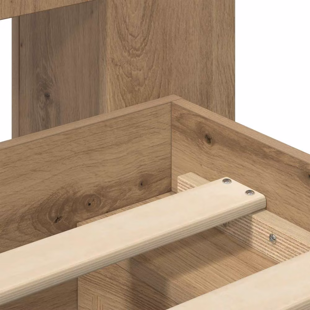 Berkfield Home Artisan Oak Bed Frame with Storage Drawers, Brown, W/D/H: 120 x 190 x 80 cm – 3