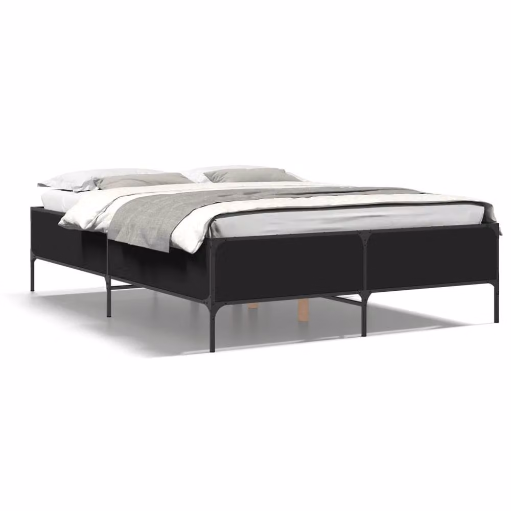 Berkfield Home Durable Modern Bed Frame in Black, W/D/H: 190 x 140 x 44 cm – 3