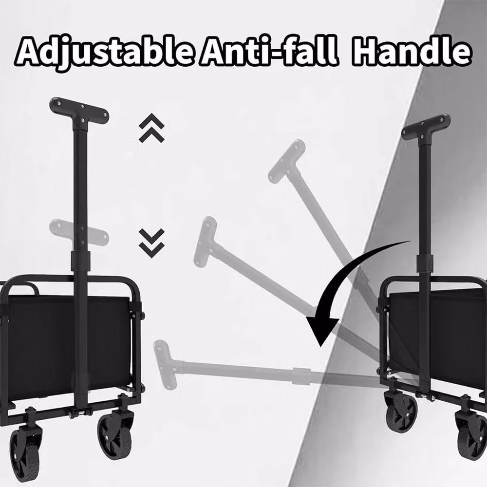 NESTLUNE 50L Folding Garden Wagon and Beach Shopping Trolley in Black – 5