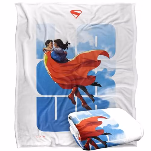 Warner Bros. Superman 2025 Lois Look Up Super Soft Silky Touch Fleece Throw Blanket, Multicolour, W: 152 cm, D: 127 cm – 1