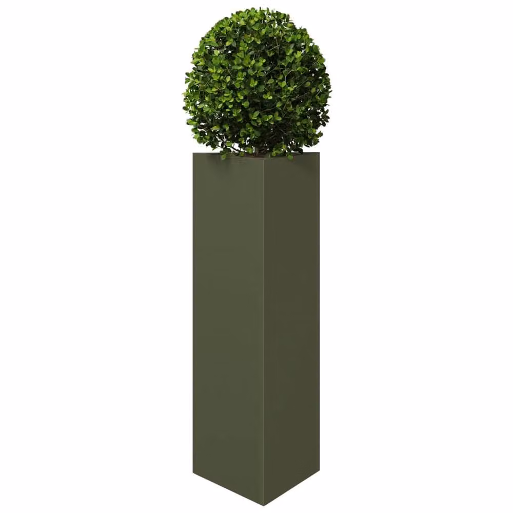 Berkfield Home Garden Triangular Steel Planters, 2 Pack, Green, W: 30 cm, D: 26 cm, H: 75 cm – 3