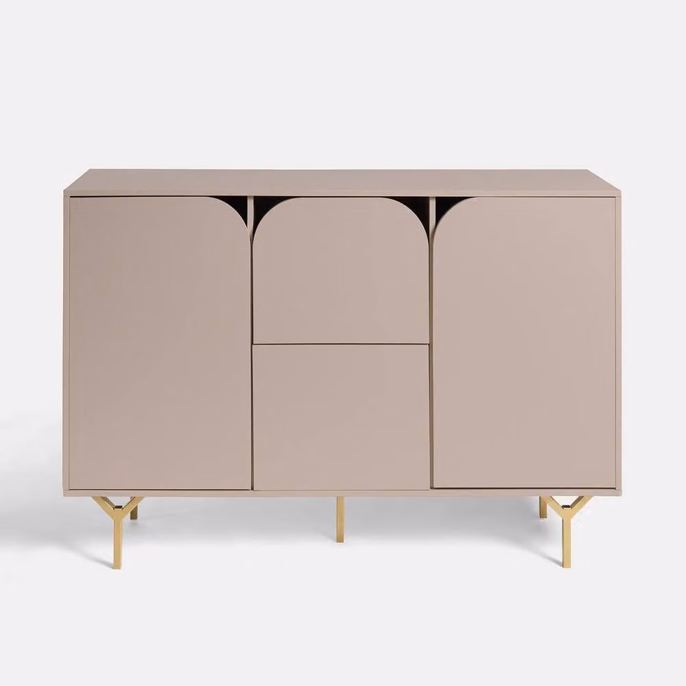 OHS Modern Curved Sideboard Buffet Cabinet Storage Unit in Beige – 2