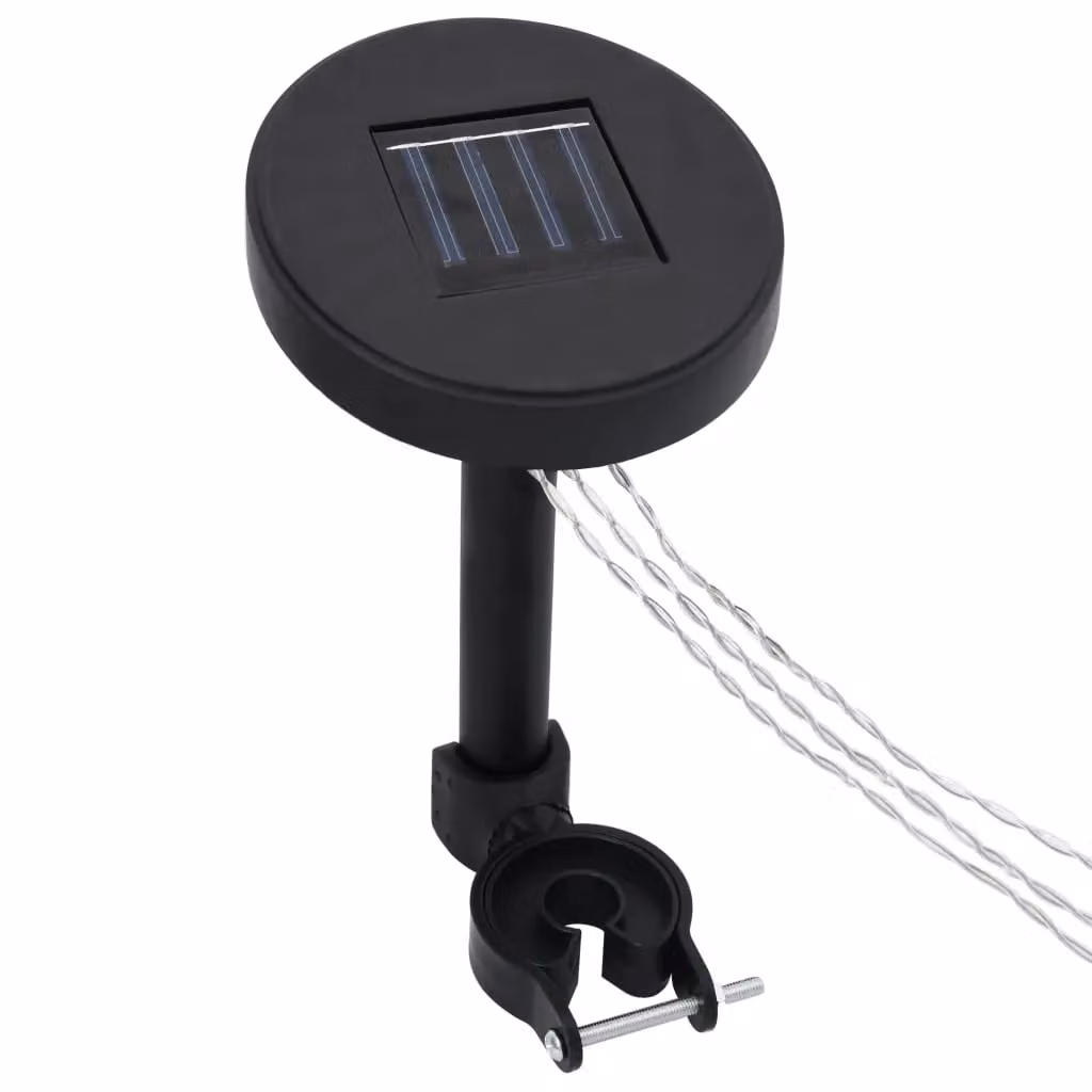 Berkfield Home Solar LED Gazebo String Lights with Dusk Sensor in White – 2