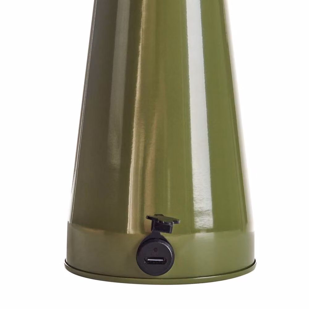 Wyld and Coco Wireless Metal Table Lamp in Black and Green with Touch Dimmer and 3 Colour LED Settings – 3