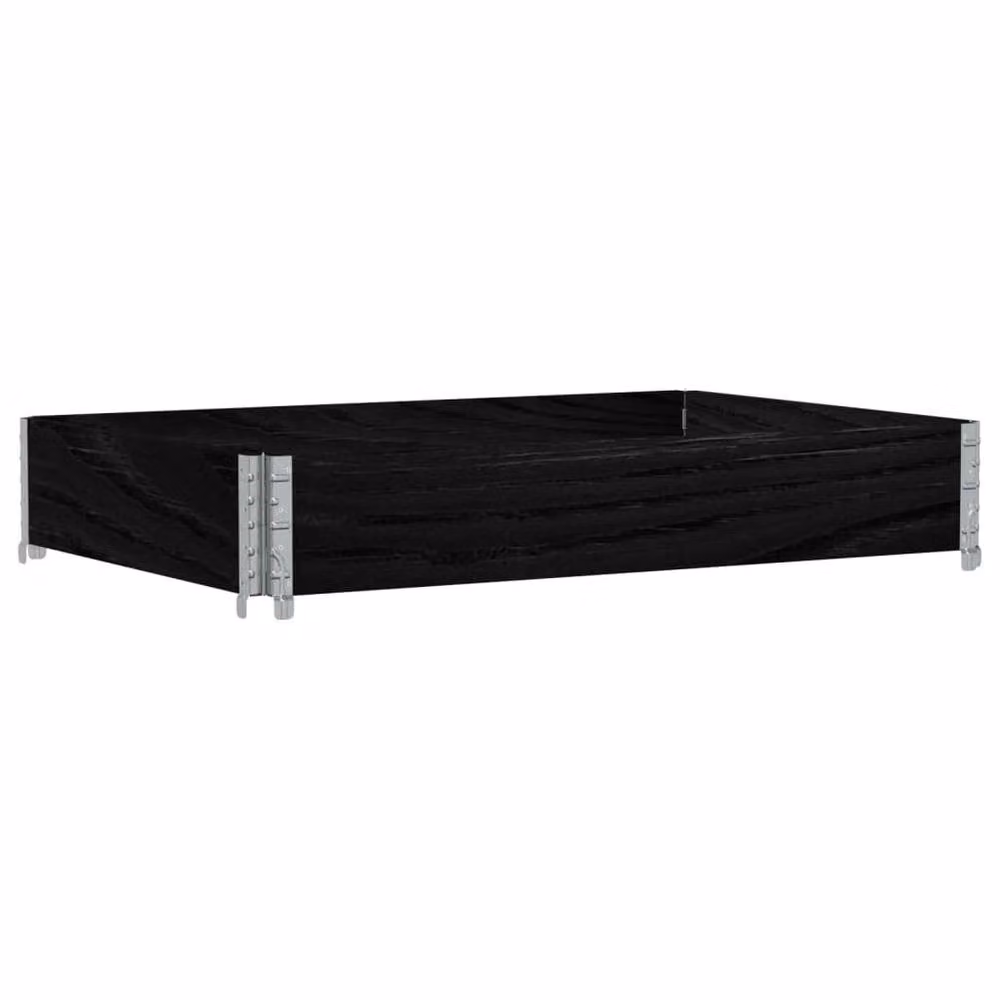 Berkfield Home Garden Black Wooden Raised Bed Planter with Galvanised Steel W/D: 120 x 80 cm – 2