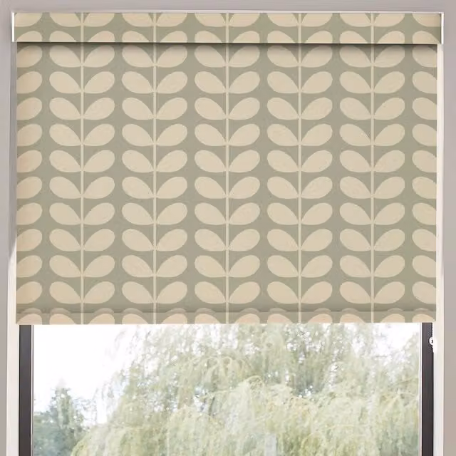 Orla Kiely Made to Measure Translucent Roller Blind in Pebble Beige Floral Pattern