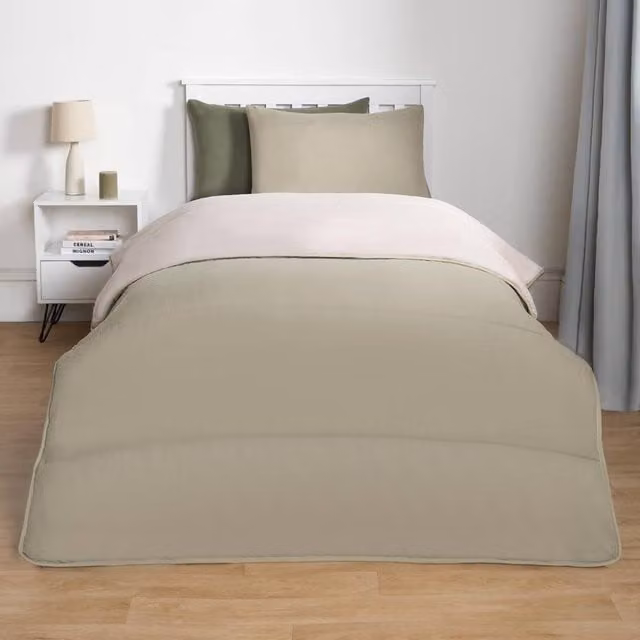 OHS 10.5 TOG Double Duvet and Pillowcase Set with Quilted Cover in Pale Green, W/D/H: 200 x 220 cm