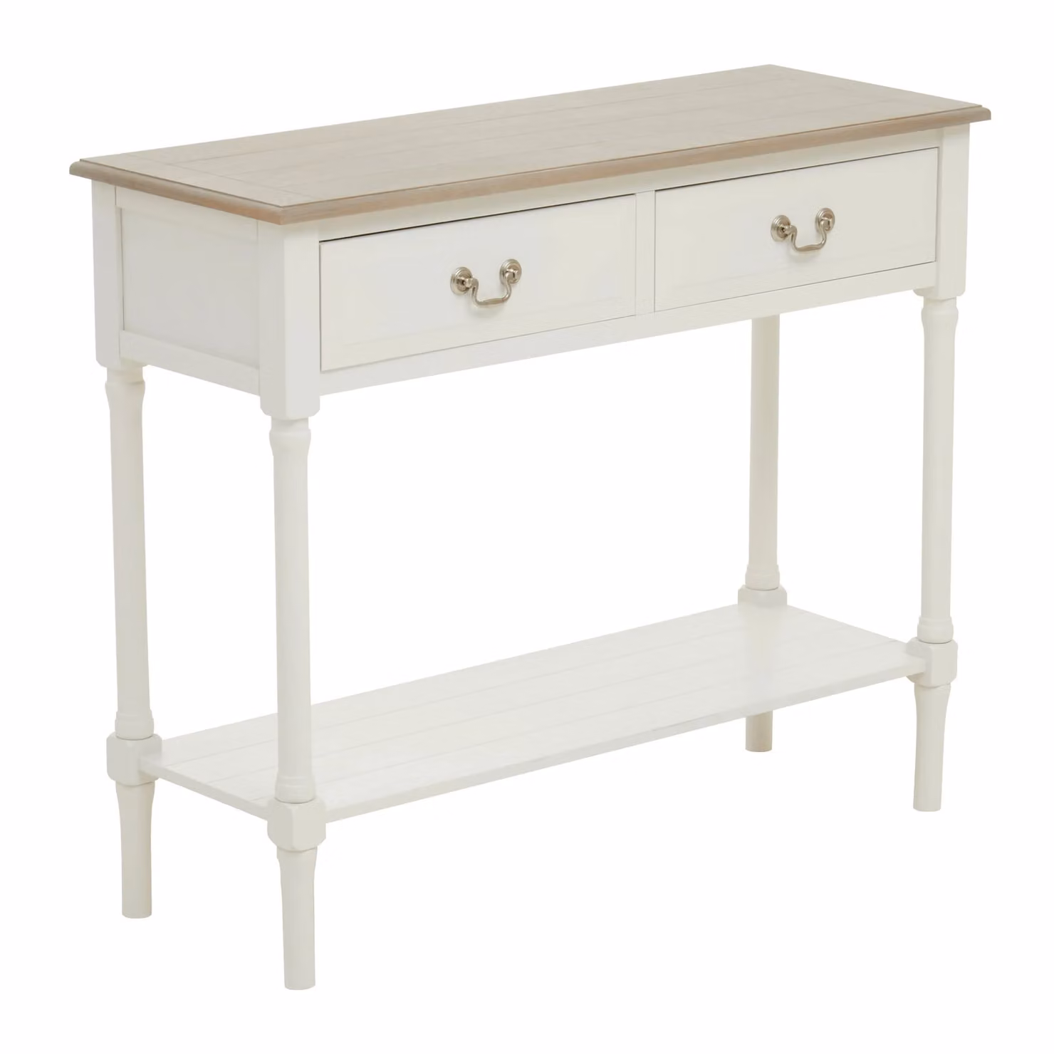 Orsina White Pine Wood Console Table with 2 Drawers, W/D/H: 91 x 40 x 75 cm – 2
