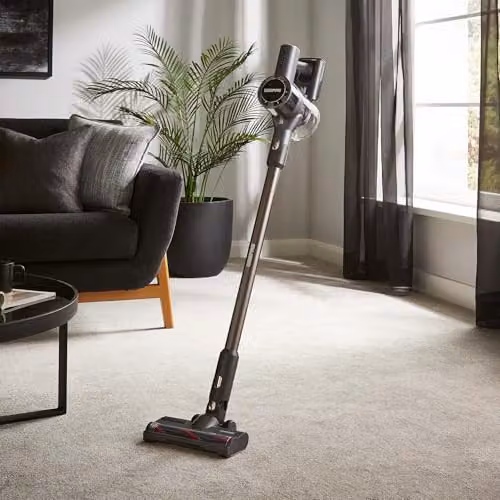 GEEPAS Black Cordless Vacuum Cleaner and Handheld Upright Stick with 160W Motor, 10kPa Suction, 40 Minute Runtime, LED Headlight and HEPA Filter – 2