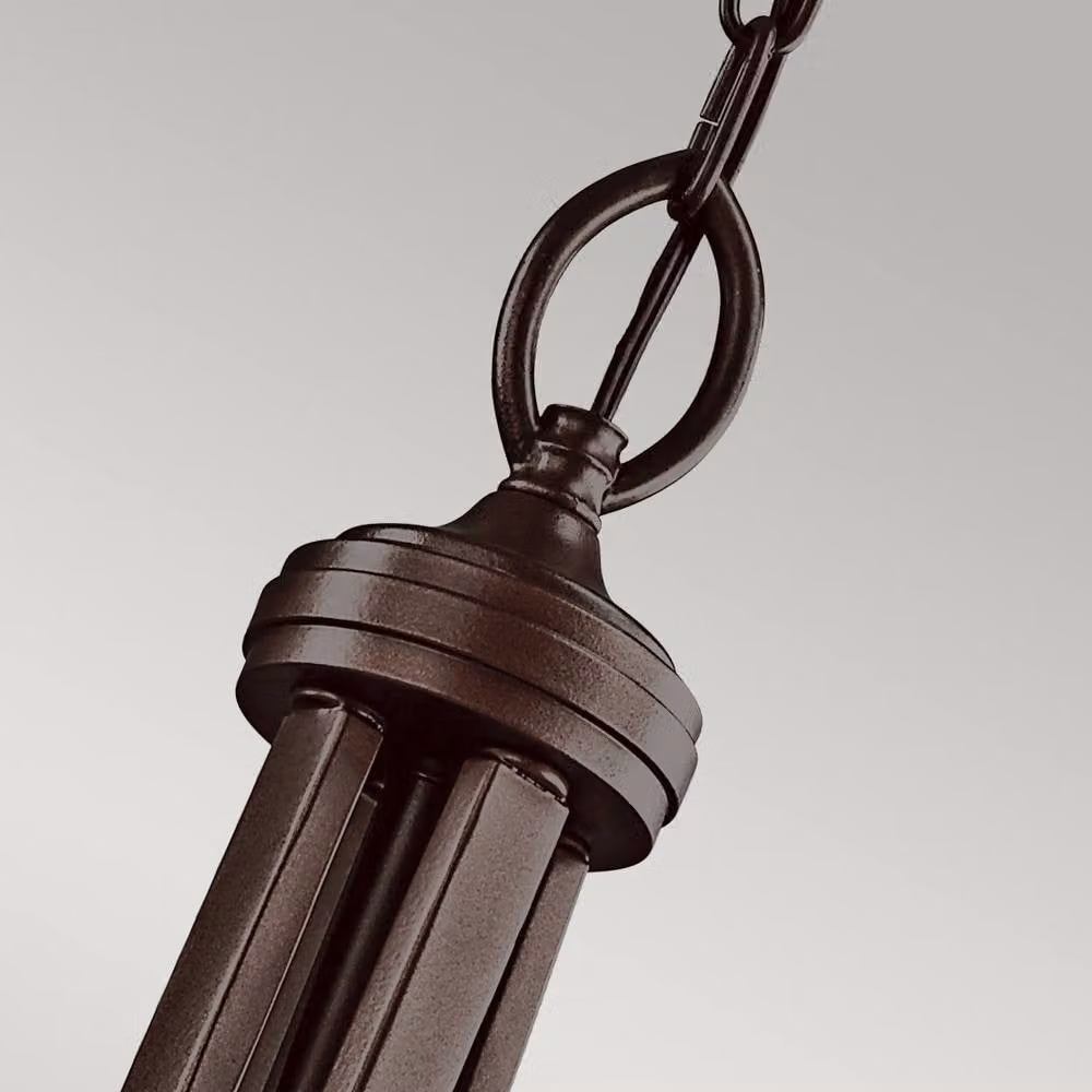 Netlighting Lacey 4 Light Large Round Ceiling Pendant in Mission Bronze and Brown with E27 Glass Shades – 4