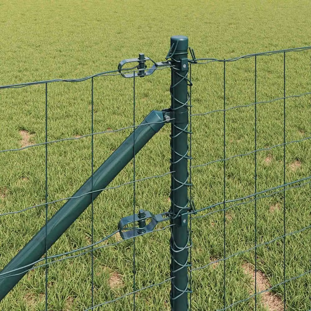 Berkfield Home Green Euro Fence with 7 Spike Posts, Galvanised Steel, W: 10 m, H: 0.8 m – 3
