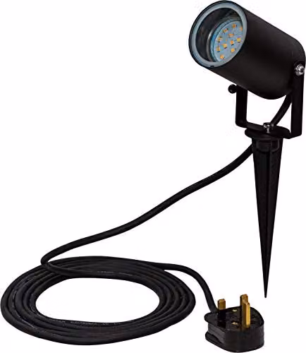 Luxform Lighting Onyx Black Garden Spotlight with Ground Spike – 3