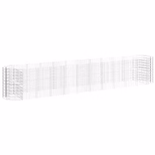 vidaXL Silver Galvanised Steel Gabion Raised Bed W: 600 cm, D: 100 cm, H: 100 cm – 1