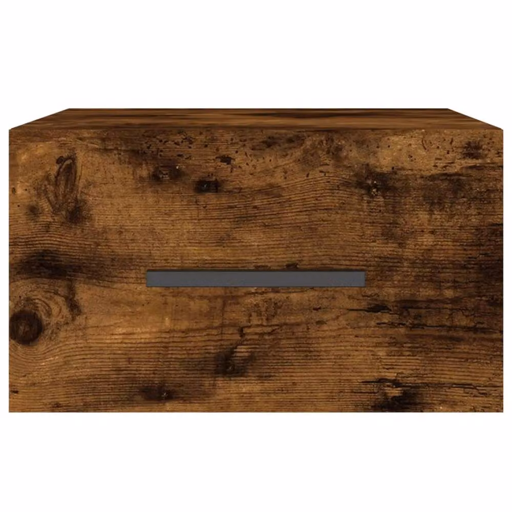 Berkfield Home Wall-mounted Bedside Cabinet in Smoked Oak Brown, W/D/H: 35 x 35 x 20 cm – 4