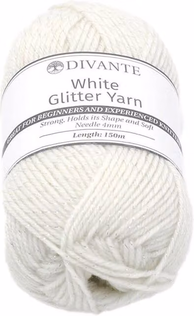 Divante Glitter Yarn in White