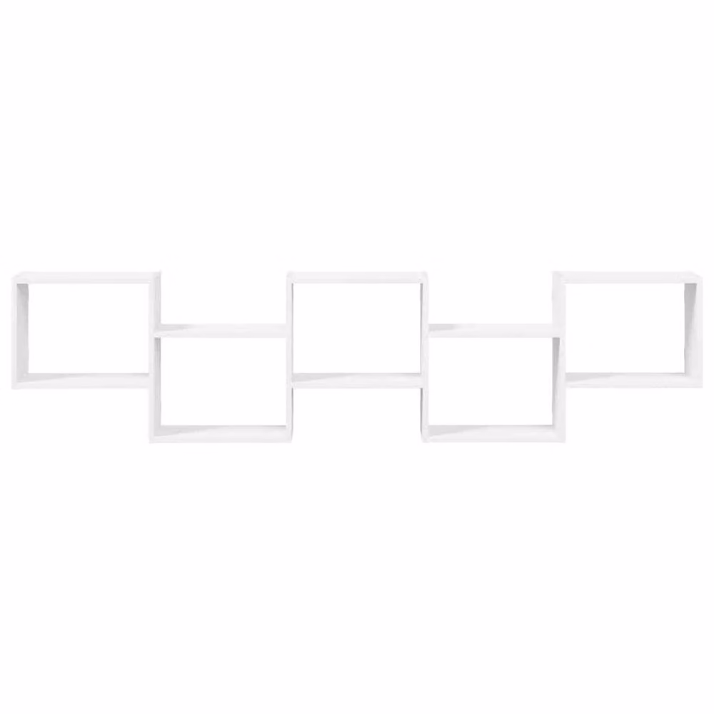 Berkfield Home Wall Mounted Cube Shelf with 5 Compartments in White Matt MDF – 2