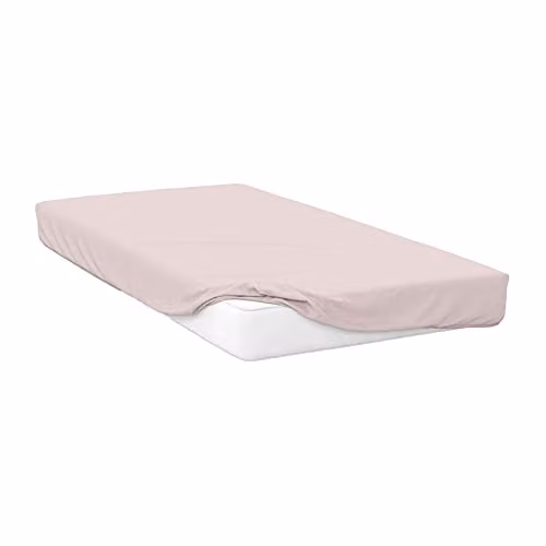Belledorm Egyptian Cotton Percale Fitted Sheet, Pink, Single, 200 Thread Count, W/D/H: 90 x 200 cm