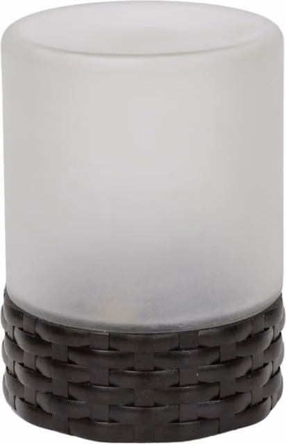 ValueLights Solar Powered Outdoor Rattan Table Lamp with Frosted Glass Shade in Black