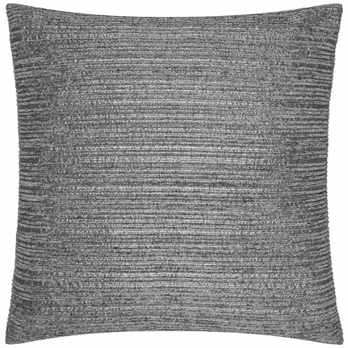 Paoletti Jupiter Grey Chenille Striped Decorative Square Cushion, W/D/H: 50 x 50 x 50 cm – 1