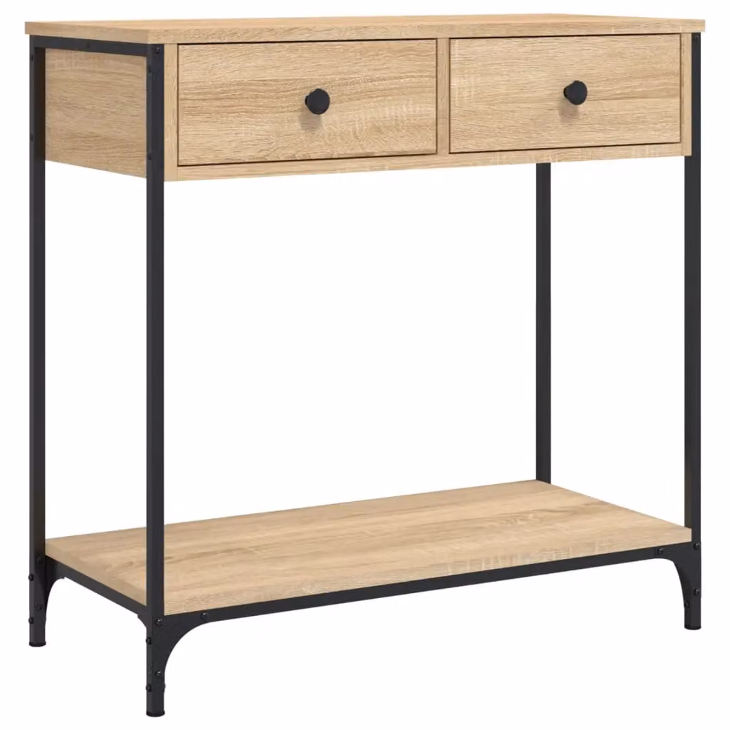 Berkfield Home Sonoma Oak Console Table in Brown, W/D/H: 75 x 34.5 x 75 cm – 2