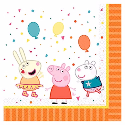 Amscan Peppa Pig Party Luncheon Napkins, 16 Pack, Multicolour