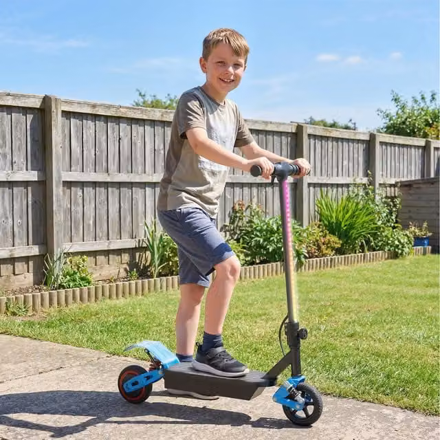 AIYAPLAY Foldable Electric Scooter with Dual Shock Absorption in Blue