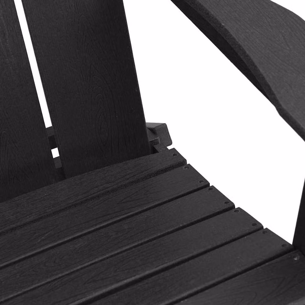 Berkfield Home Set of 2 Foldable Adirondack Garden Chairs in Black, W/D/H: 74.5 x 80.5 x 90 cm – 9